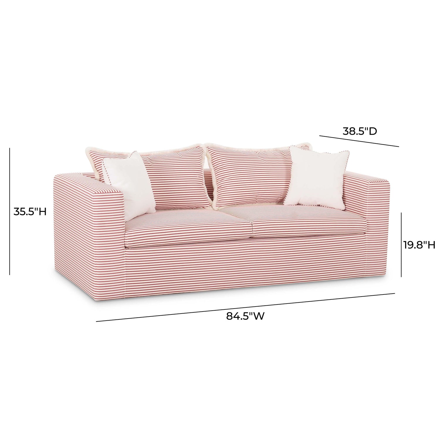 Salty Red Striped Indoor/Outdoor Sofa