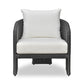 Alexa Black Rattan Performance Fabric Outdoor Armchair