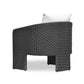 Alexa Black Rattan Performance Fabric Outdoor Armchair