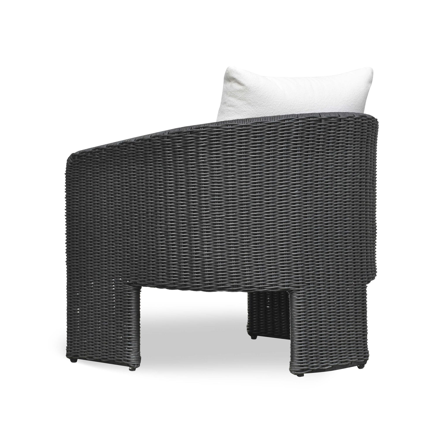 Alexa Black Rattan Performance Fabric Outdoor Armchair
