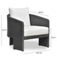 Alexa Black Rattan Performance Fabric Outdoor Armchair