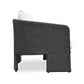 Alexa Black Rattan Performance Fabric Outdoor Sofa