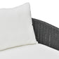 Alexa Black Rattan Performance Fabric Outdoor Sofa