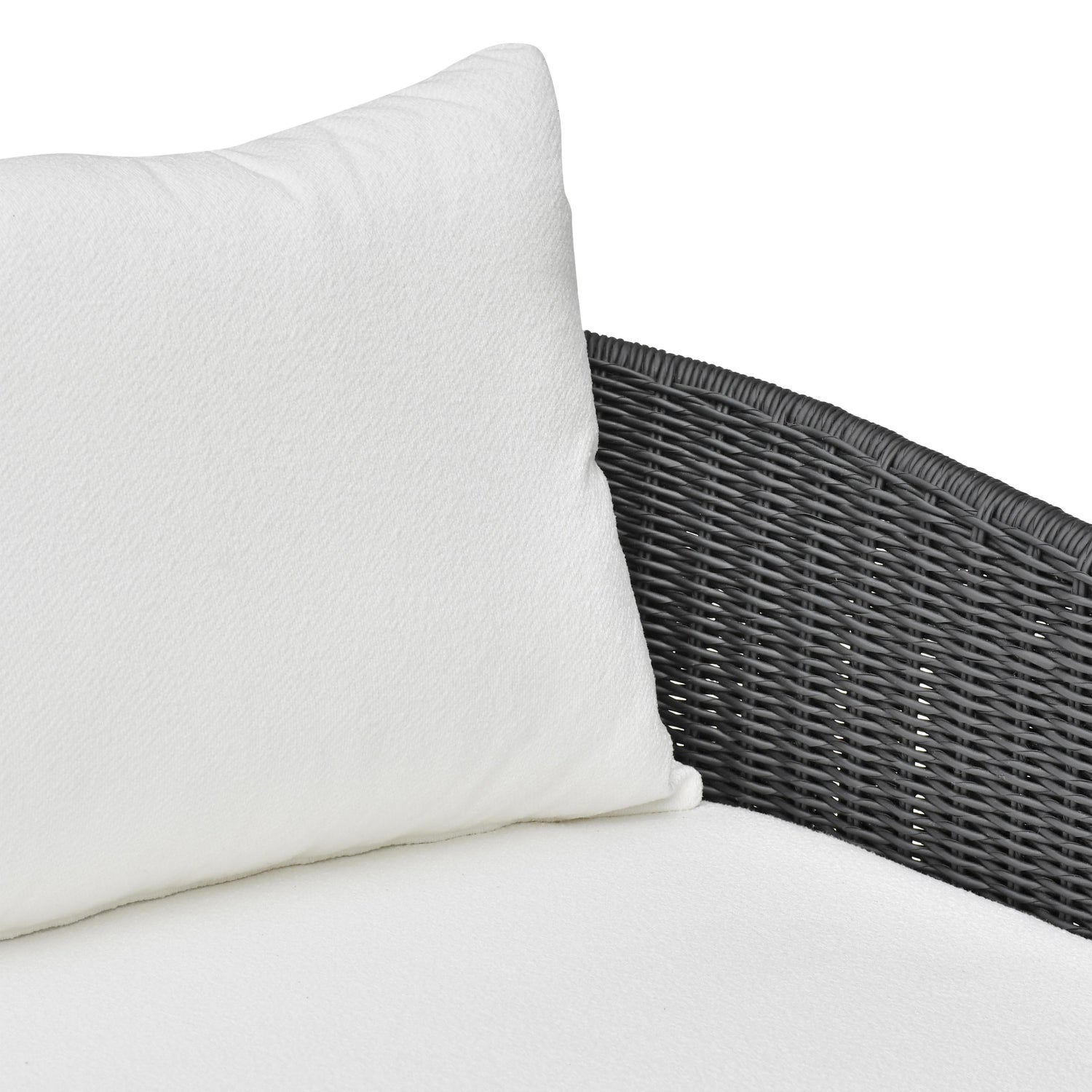 Alexa Black Rattan Performance Fabric Outdoor Sofa