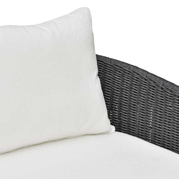 Alexa Black Rattan Performance Fabric Outdoor Sofa