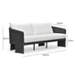 Alexa Black Rattan Performance Fabric Outdoor Sofa