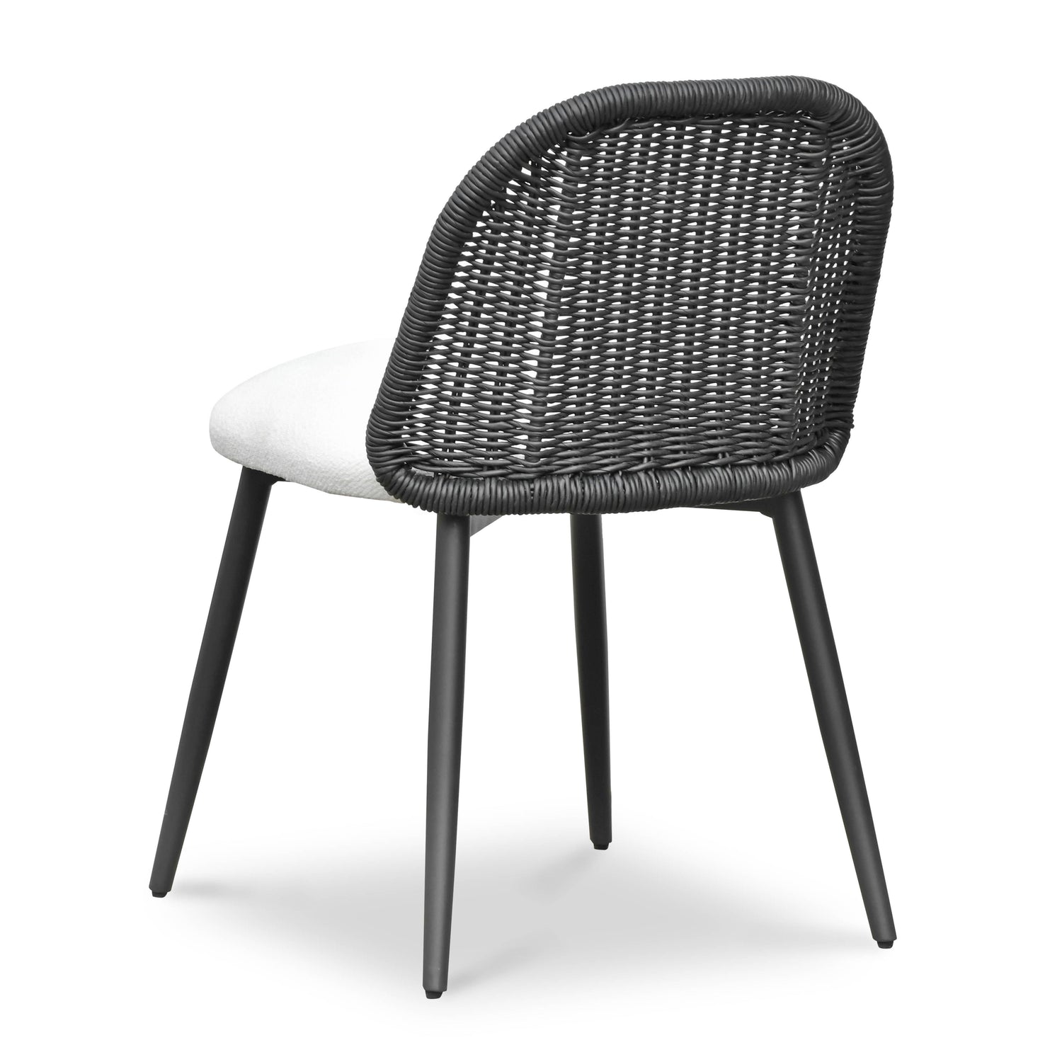 Alexa Black Rattan Performance Fabric Dining Chair