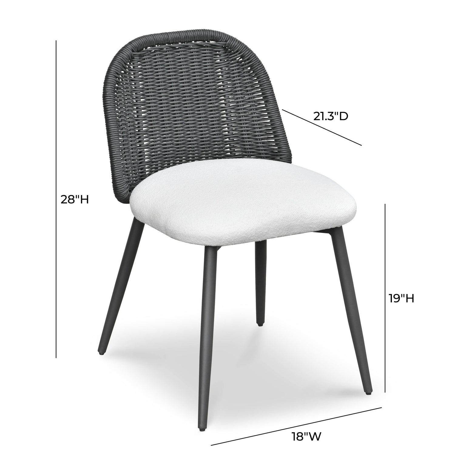 Alexa Black Rattan Performance Fabric Dining Chair