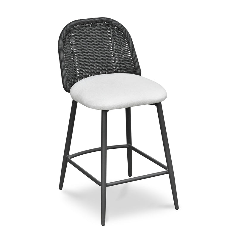 Alexa Black Rattan Performance Fabric Counter Stool