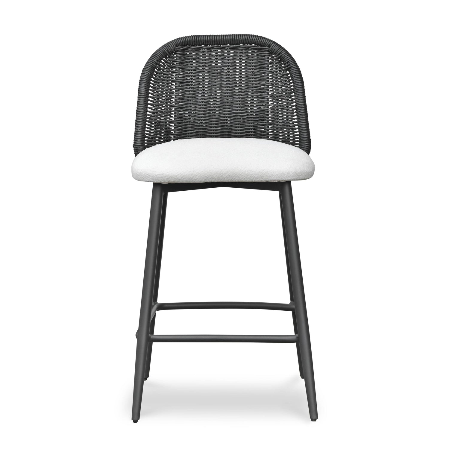 Alexa Black Rattan Performance Fabric Counter Stool