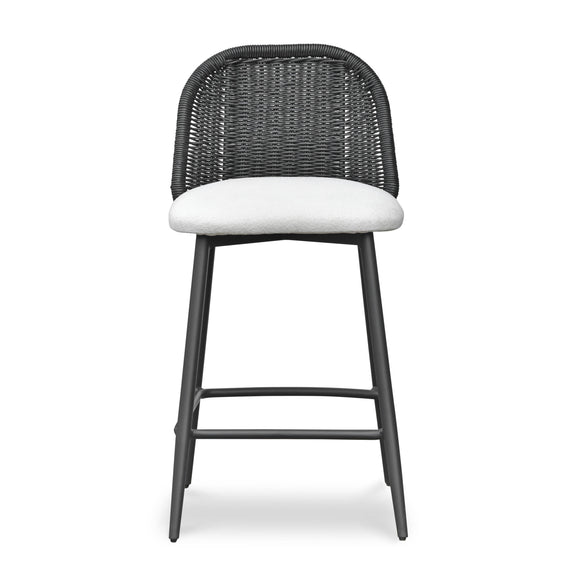 Alexa Black Rattan Performance Fabric Counter Stool