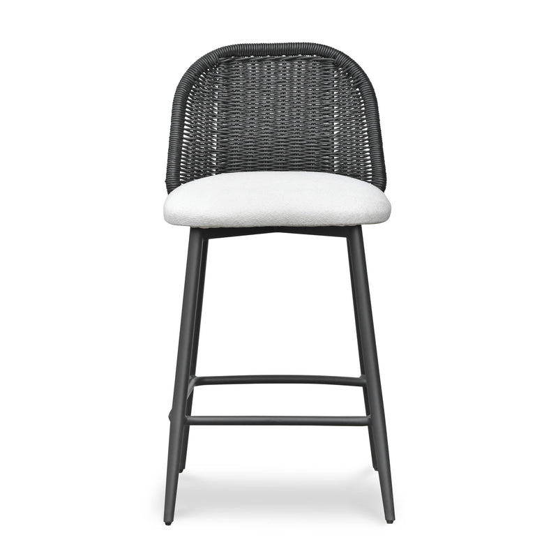 Alexa Black Rattan Performance Fabric Counter Stool