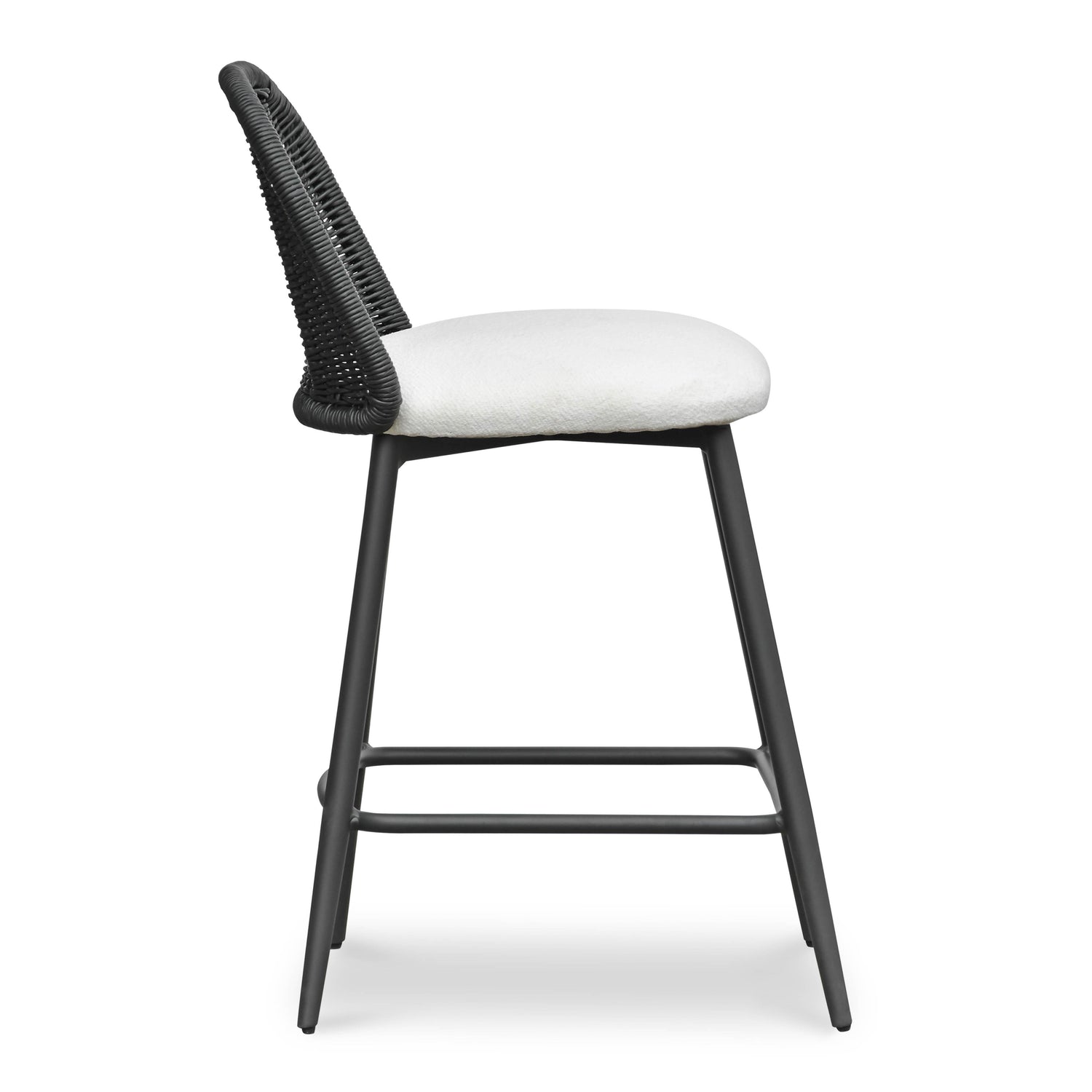 Alexa Black Rattan Performance Fabric Counter Stool