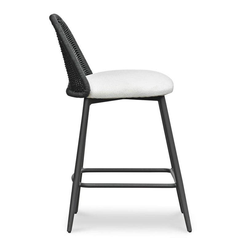 Alexa Black Rattan Performance Fabric Counter Stool