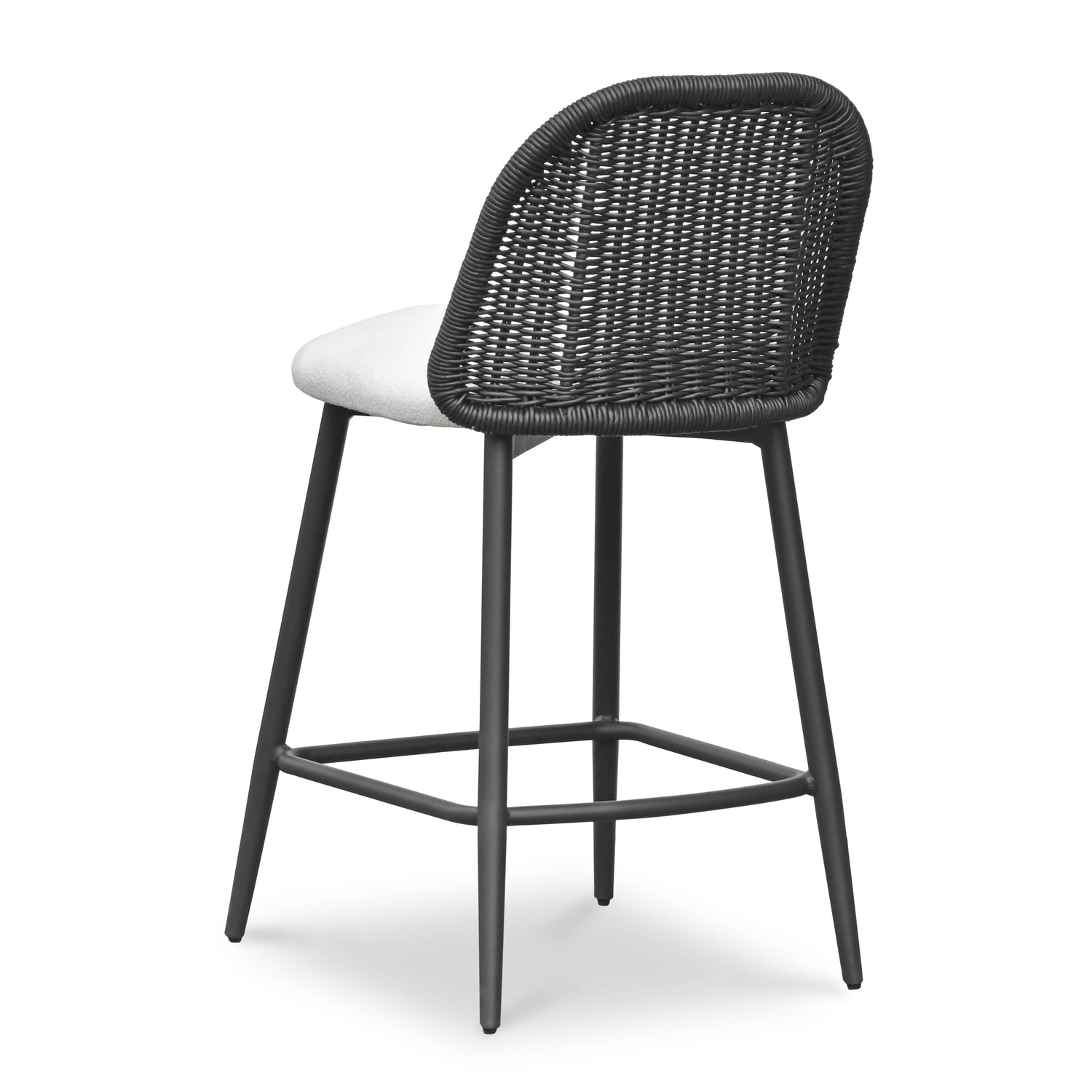 Alexa Black Rattan Performance Fabric Counter Stool
