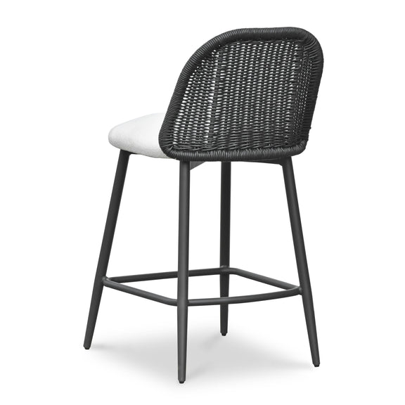 Alexa Black Rattan Performance Fabric Counter Stool