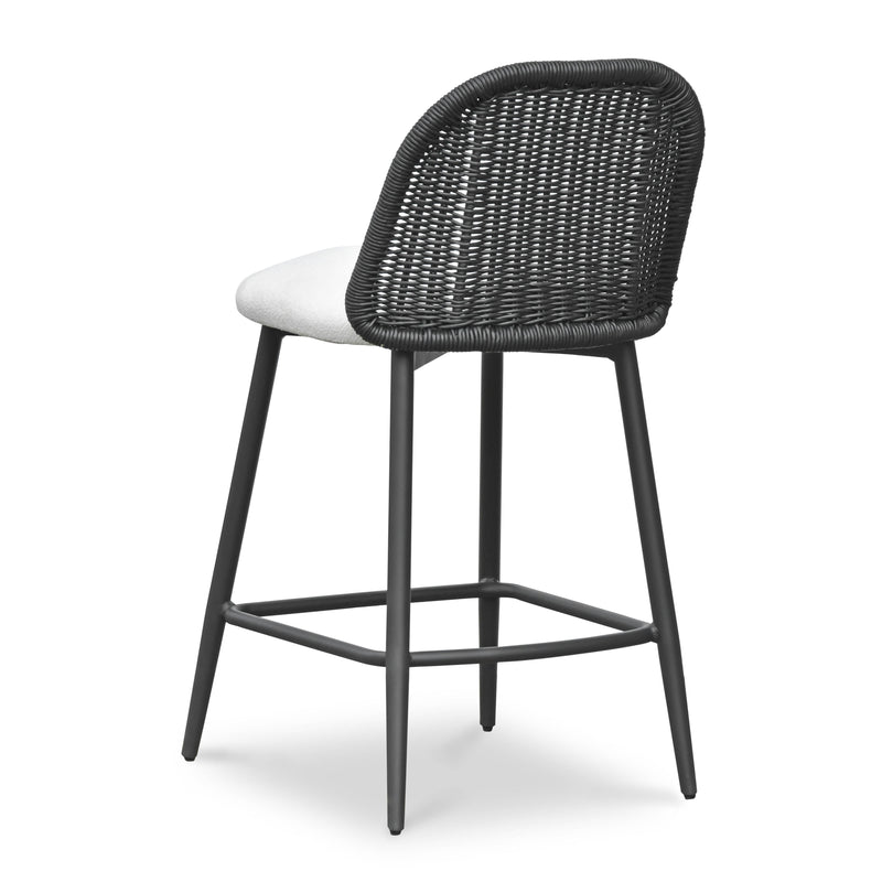 Alexa Black Rattan Performance Fabric Counter Stool
