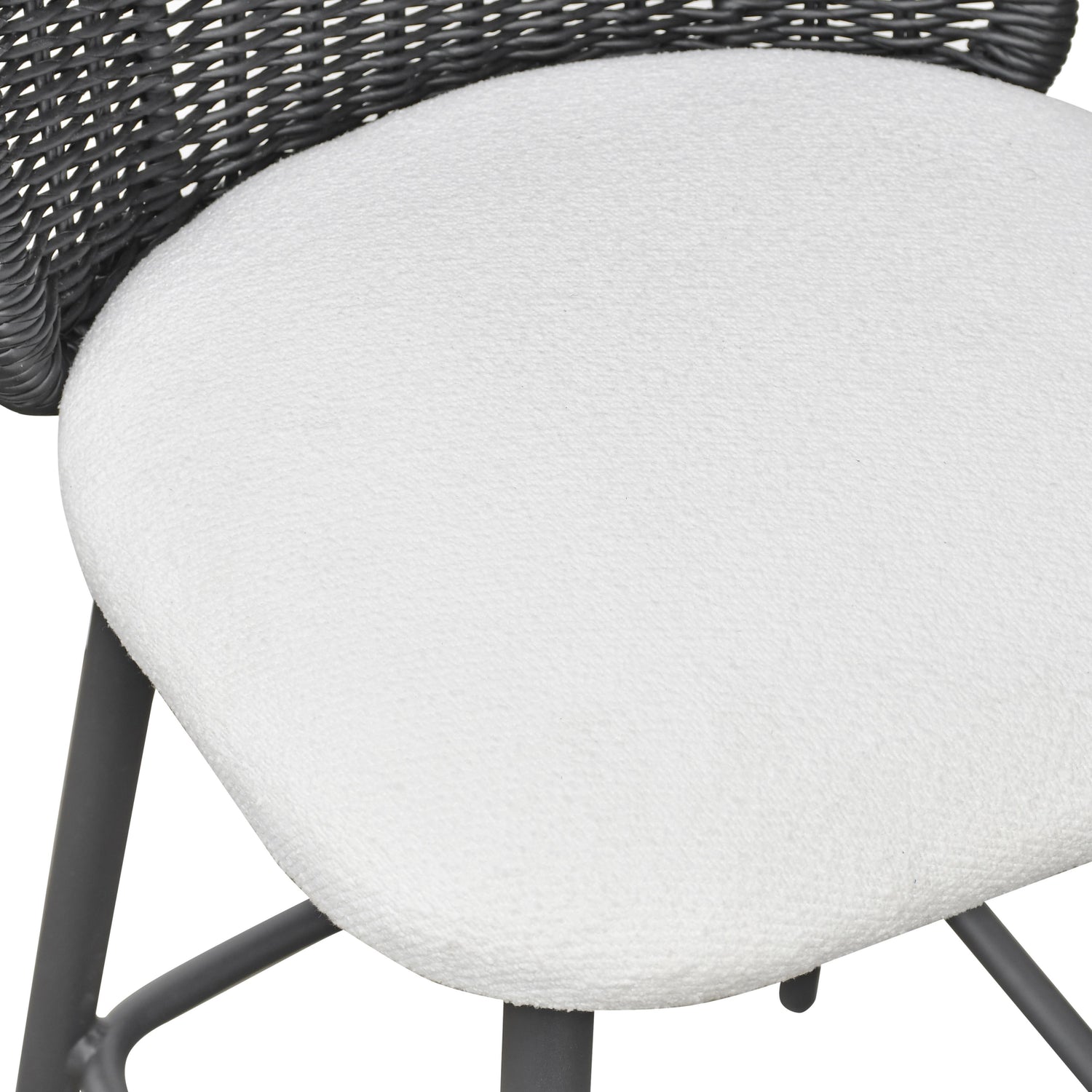 Alexa Black Rattan Performance Fabric Counter Stool