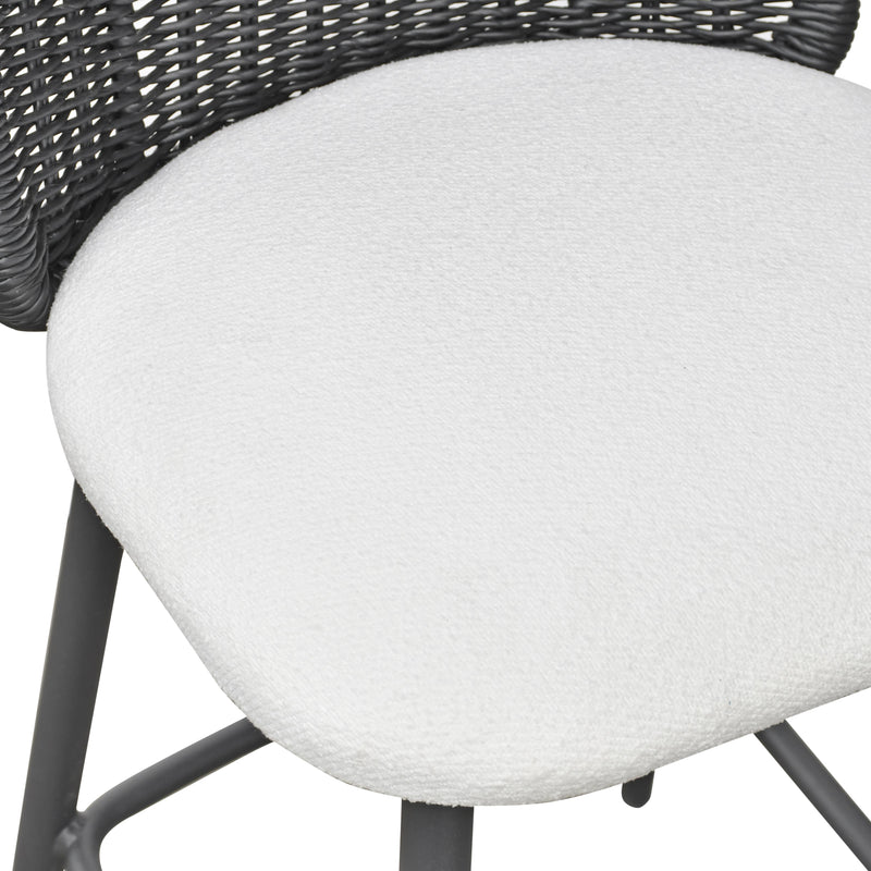 Alexa Black Rattan Performance Fabric Counter Stool