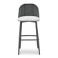 Alexa Black Rattan Performance Fabric Barstool