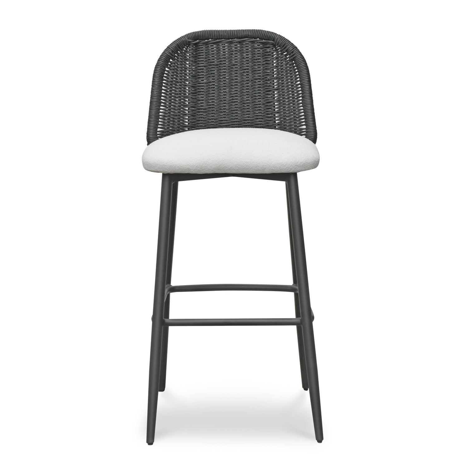 Alexa Black Rattan Performance Fabric Barstool