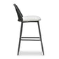 Alexa Black Rattan Performance Fabric Barstool