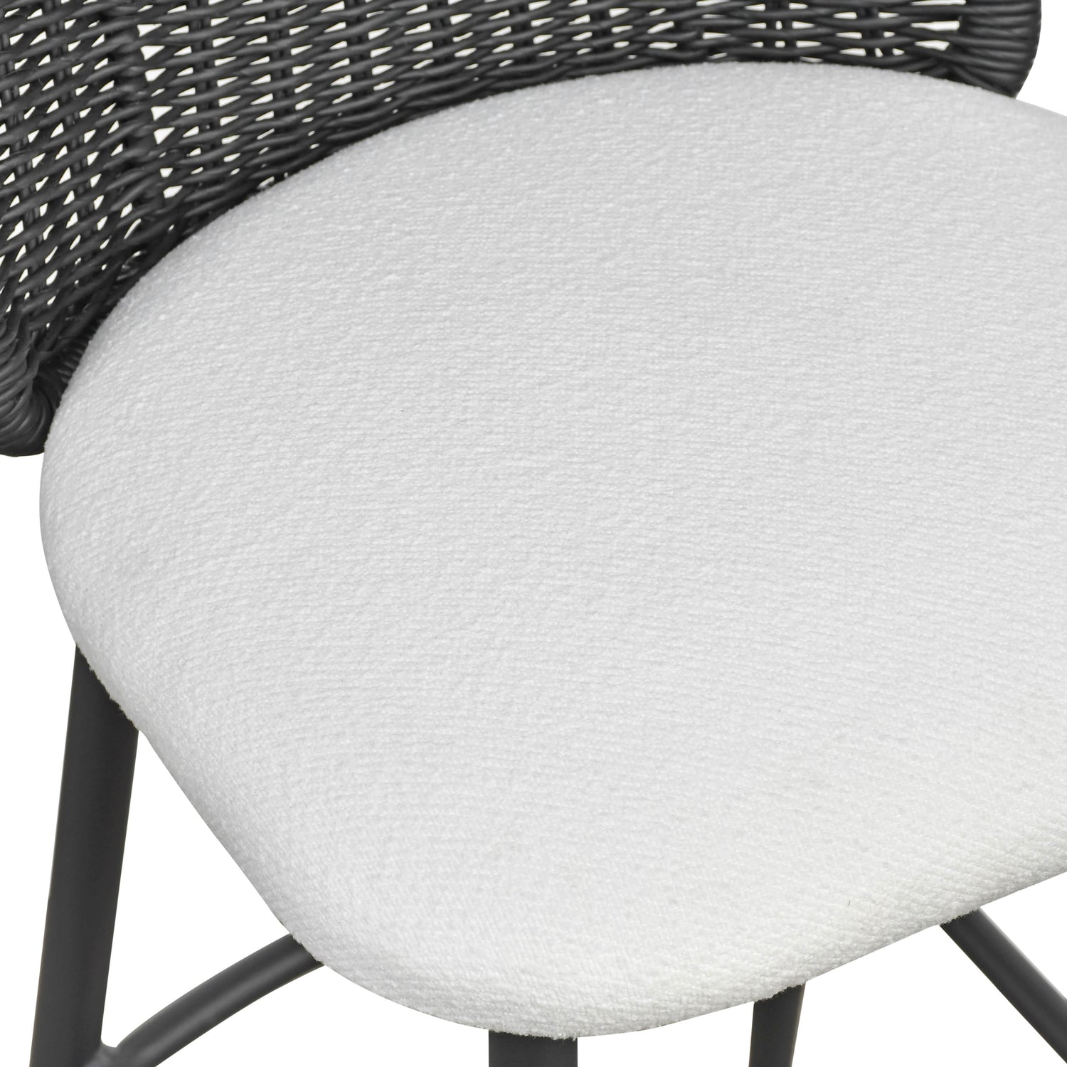 Alexa Black Rattan Performance Fabric Barstool