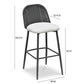 Alexa Black Rattan Performance Fabric Barstool