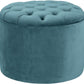 Queen Sea Blue Velvet Storage Ottoman