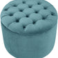 Queen Sea Blue Velvet Storage Ottoman