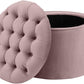 Queen Mauve Velvet Storage Ottoman