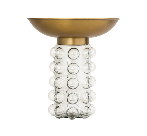 Bubble Glass and Brass Side Table
