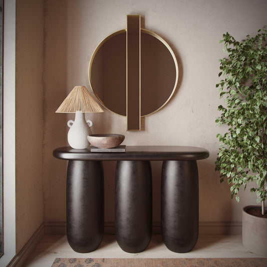 Rahul 49" Textured Console Table - Black