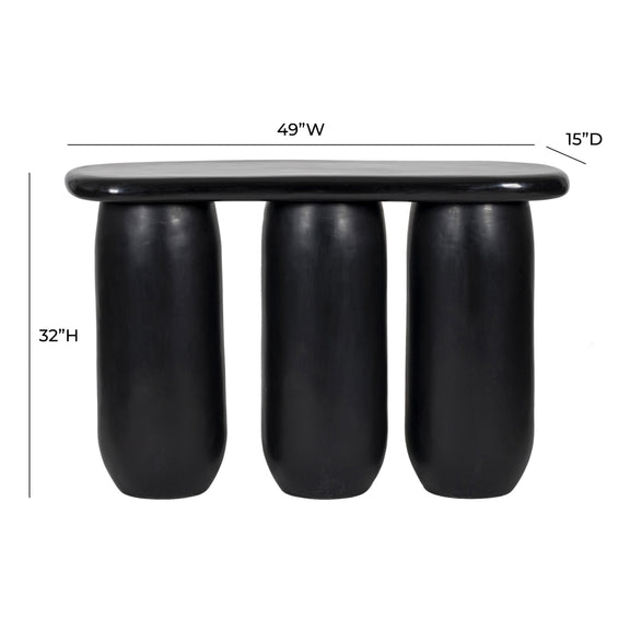 Rahul 49" Textured Console Table - Black