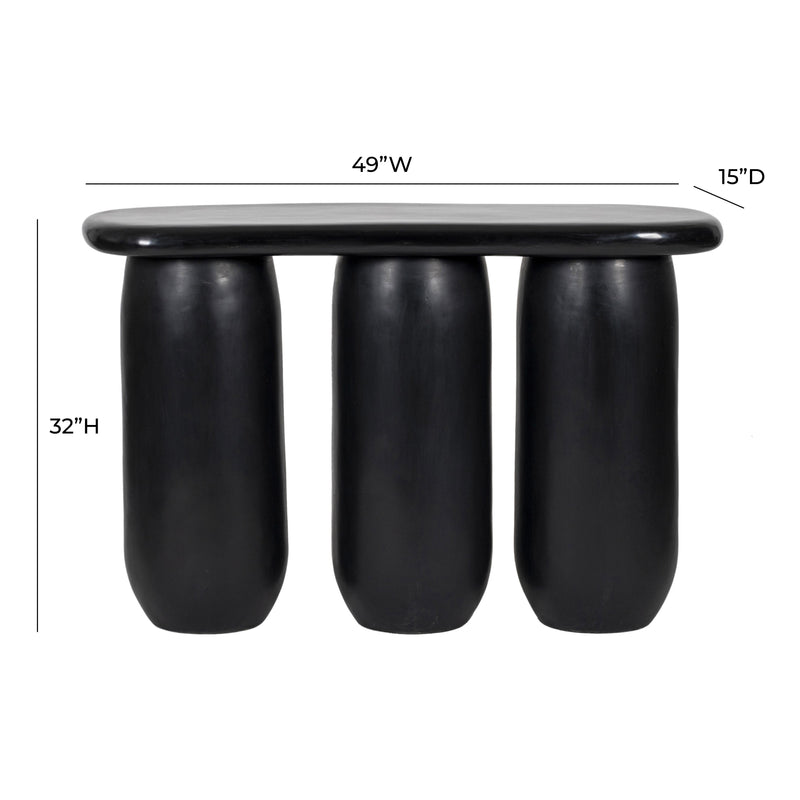 Rahul 49" Textured Console Table - Black
