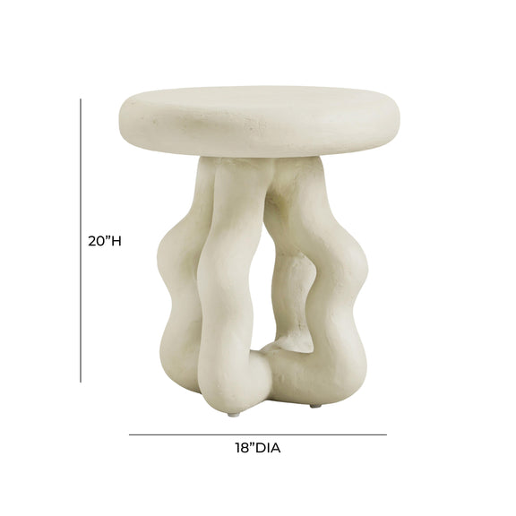 Maddie Cream Textured Side Table