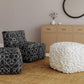 Cathy Cream Woven Pouf