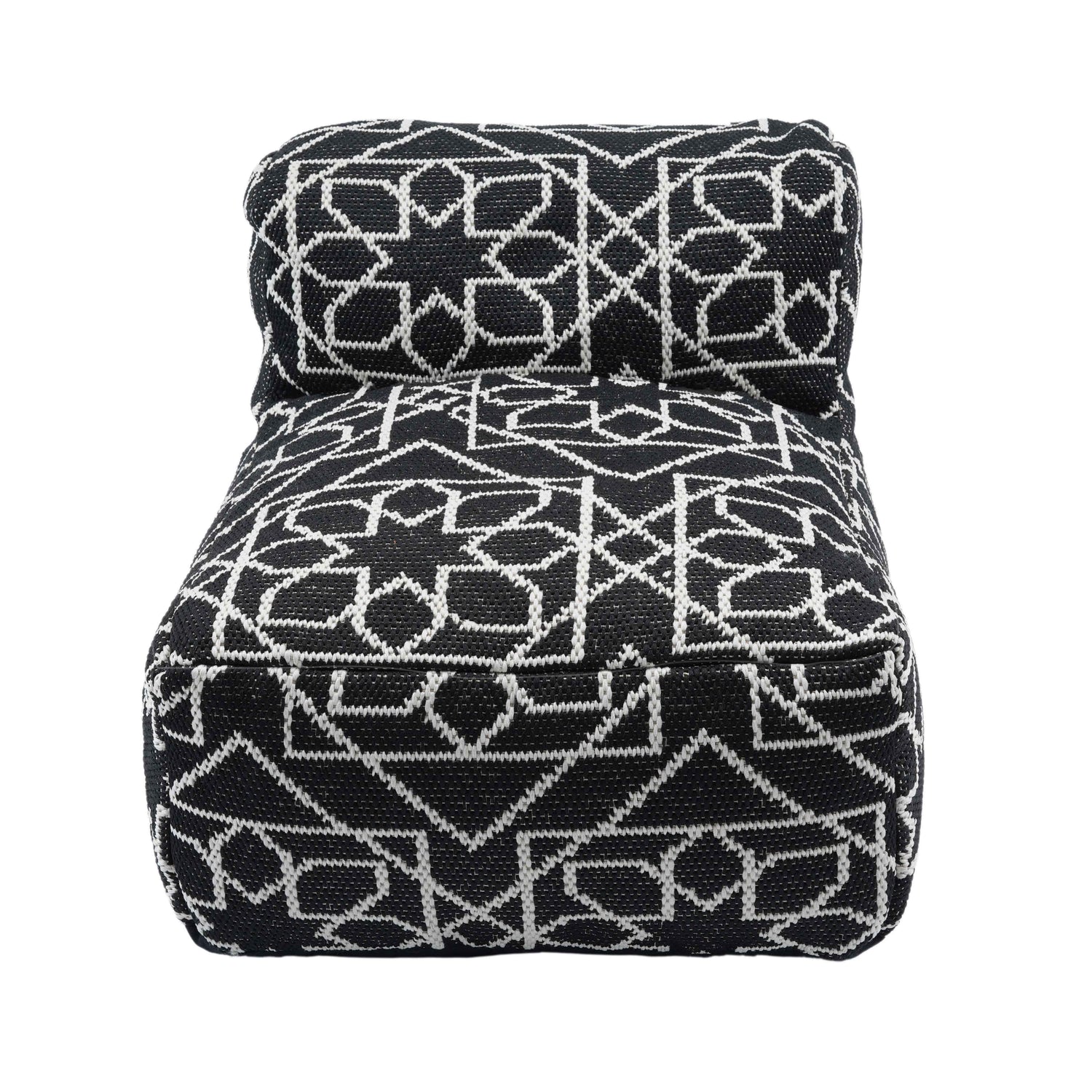 Chiara Outdoor Black Accent Pouf