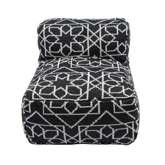 Chiara Outdoor Black Accent Pouf