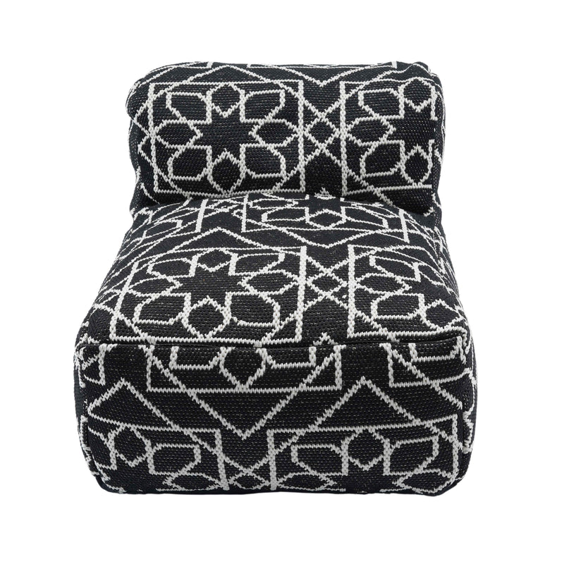 Chiara Outdoor Black Accent Pouf