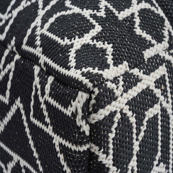 Chiara Outdoor Black Accent Pouf