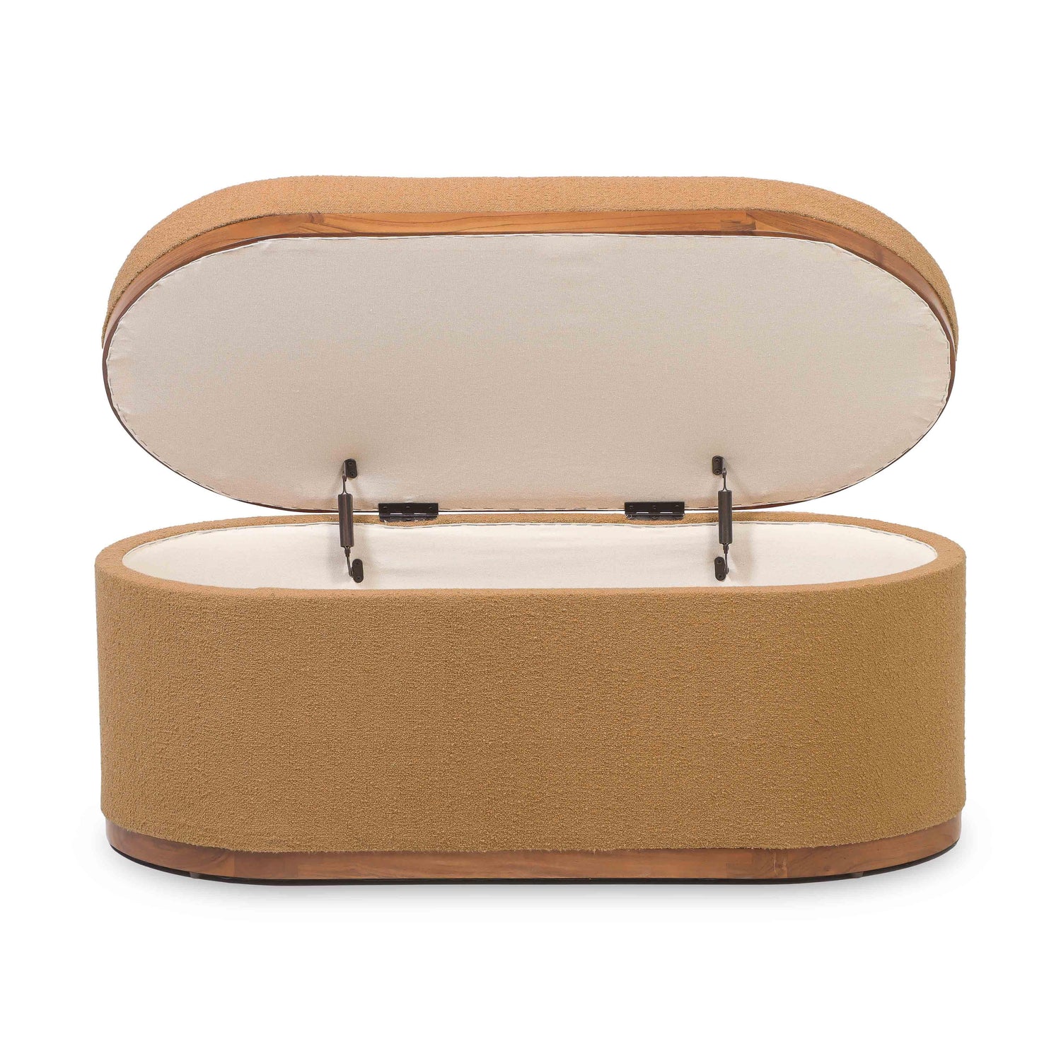 Olivier Peach Boucle Oval Storage Ottoman