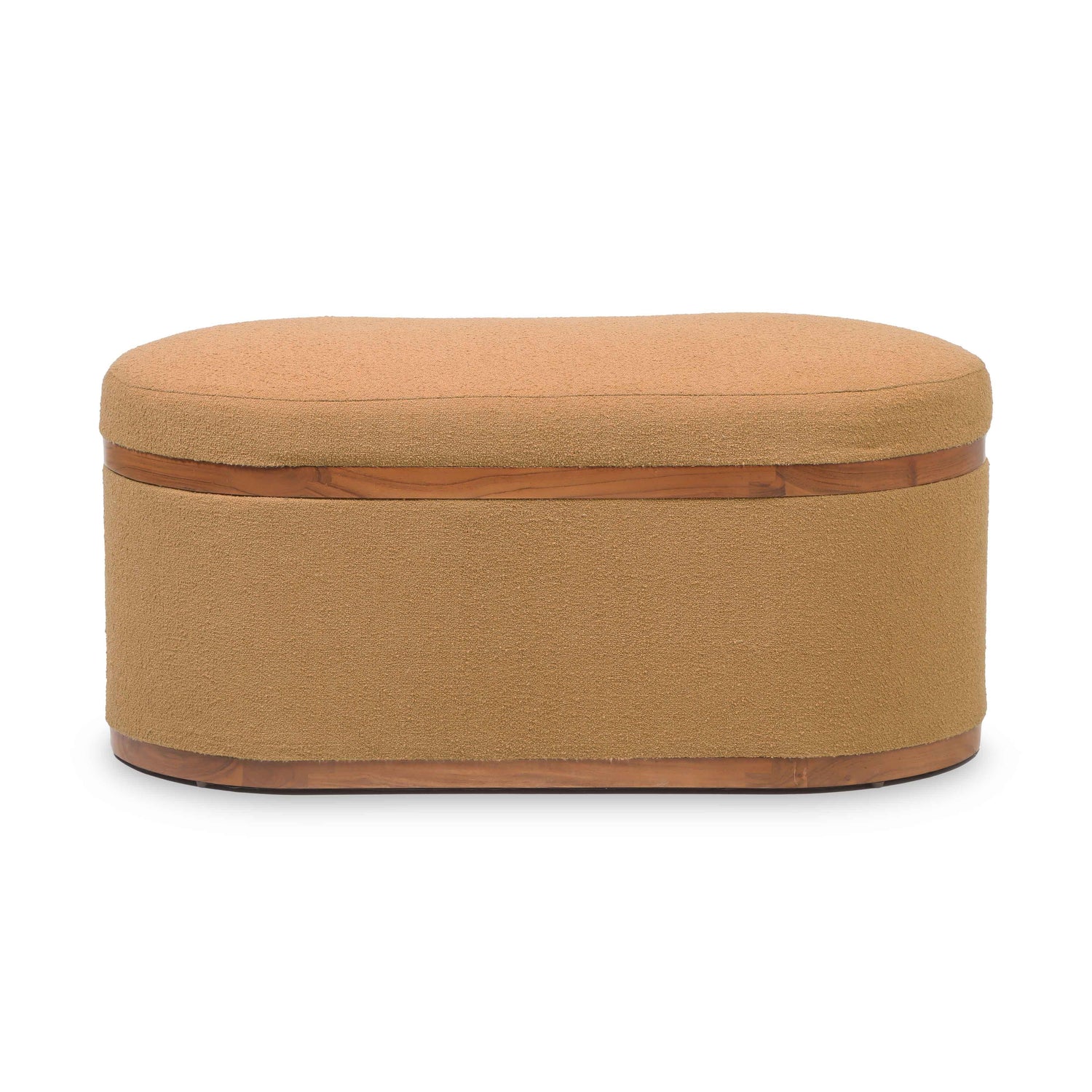 Olivier Peach Boucle Oval Storage Ottoman