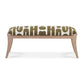 Arielle Olive & White Embroidered Bench