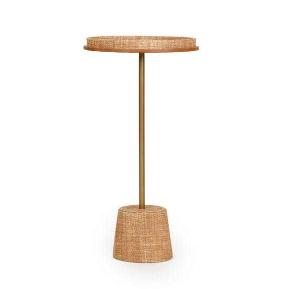 Saddle Natural Raffia Contract-Grade Side Table
