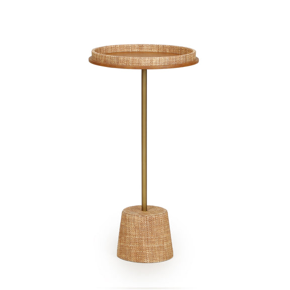 Saddle Natural Raffia Contract-Grade Side Table