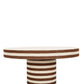Lyra 30" Natural Striped Cotton Jute Contract-Grade Coffee Table