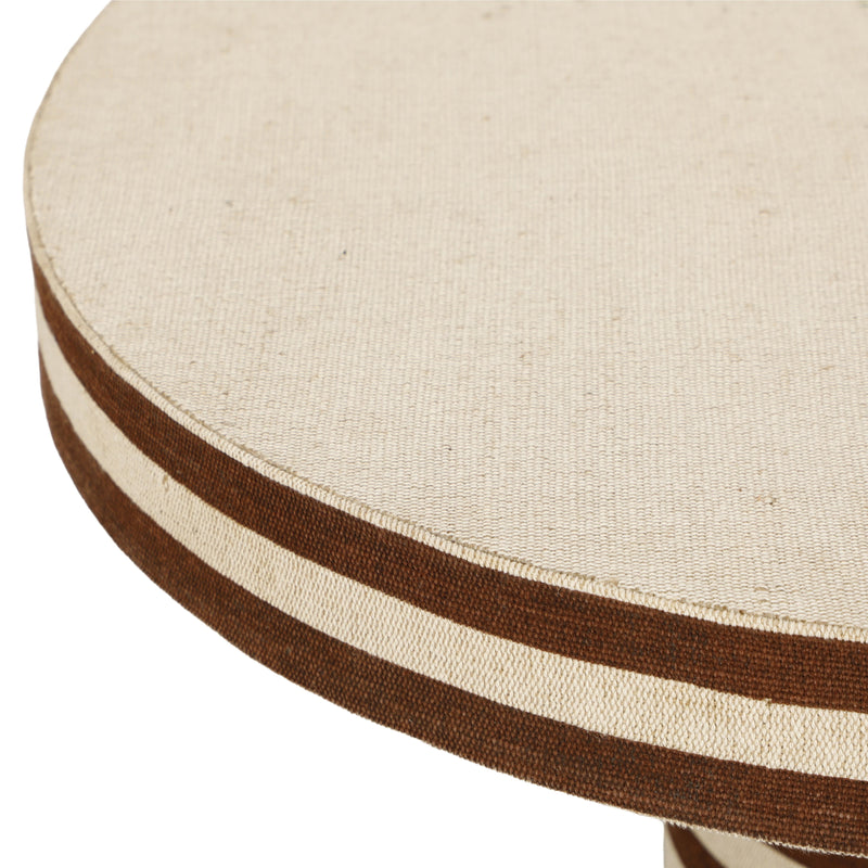 Lyra 30" Natural Striped Cotton Jute Contract-Grade Coffee Table