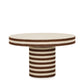 Lyra 30" Natural Striped Cotton Jute Contract-Grade Coffee Table