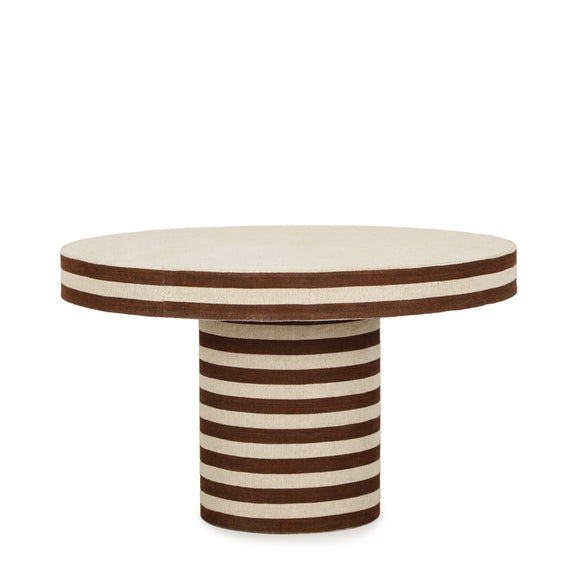 Lyra 30" Natural Striped Cotton Jute Contract-Grade Coffee Table
